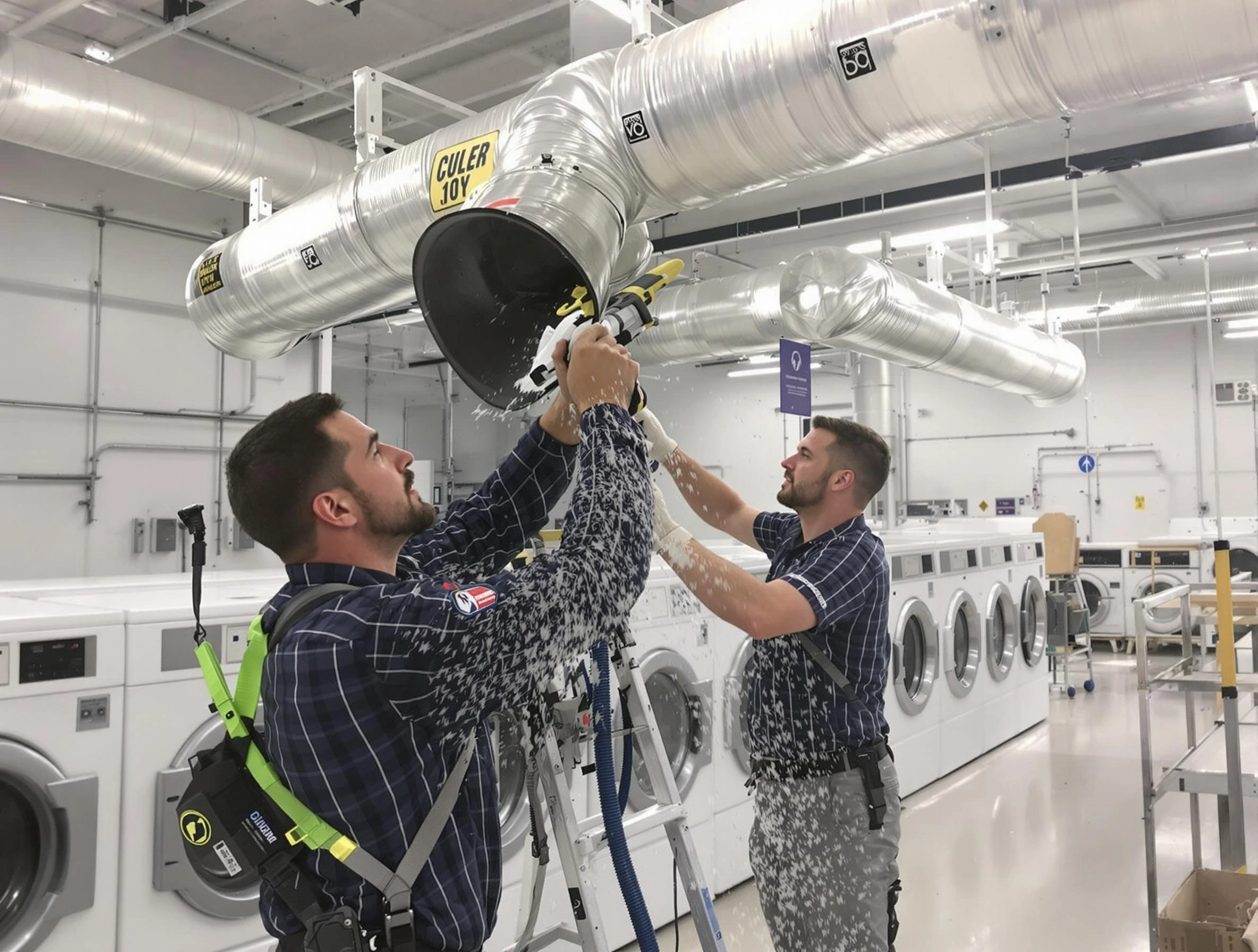 Cherry Hills Village Dryer Vent Cleaning team performing large-scale commercial dryer vent cleaning in Cherry Hills Village