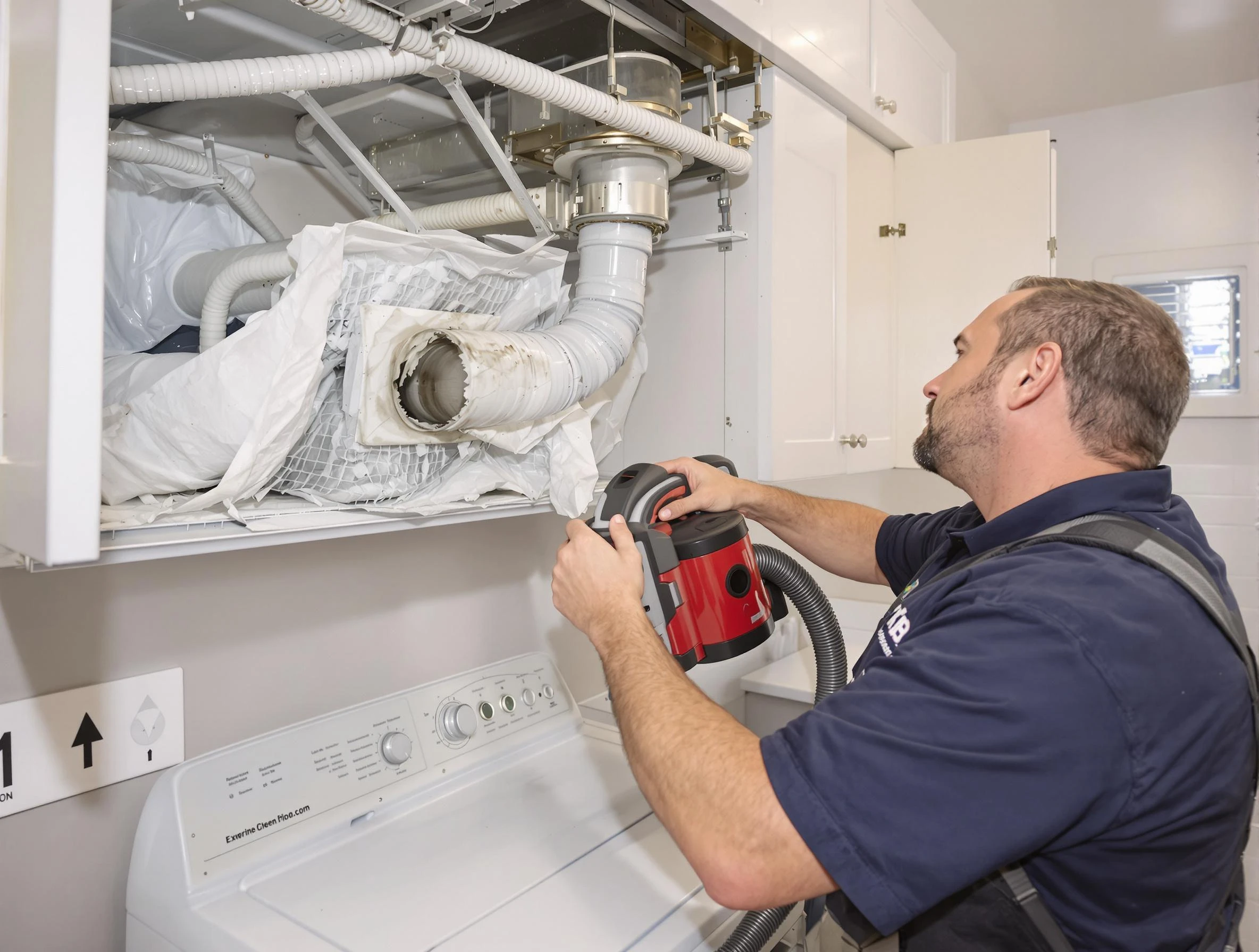 Cherry Hills Village Dryer Vent Cleaning technician performing professional exhaust vent cleaning at a residential property in Cherry Hills Village