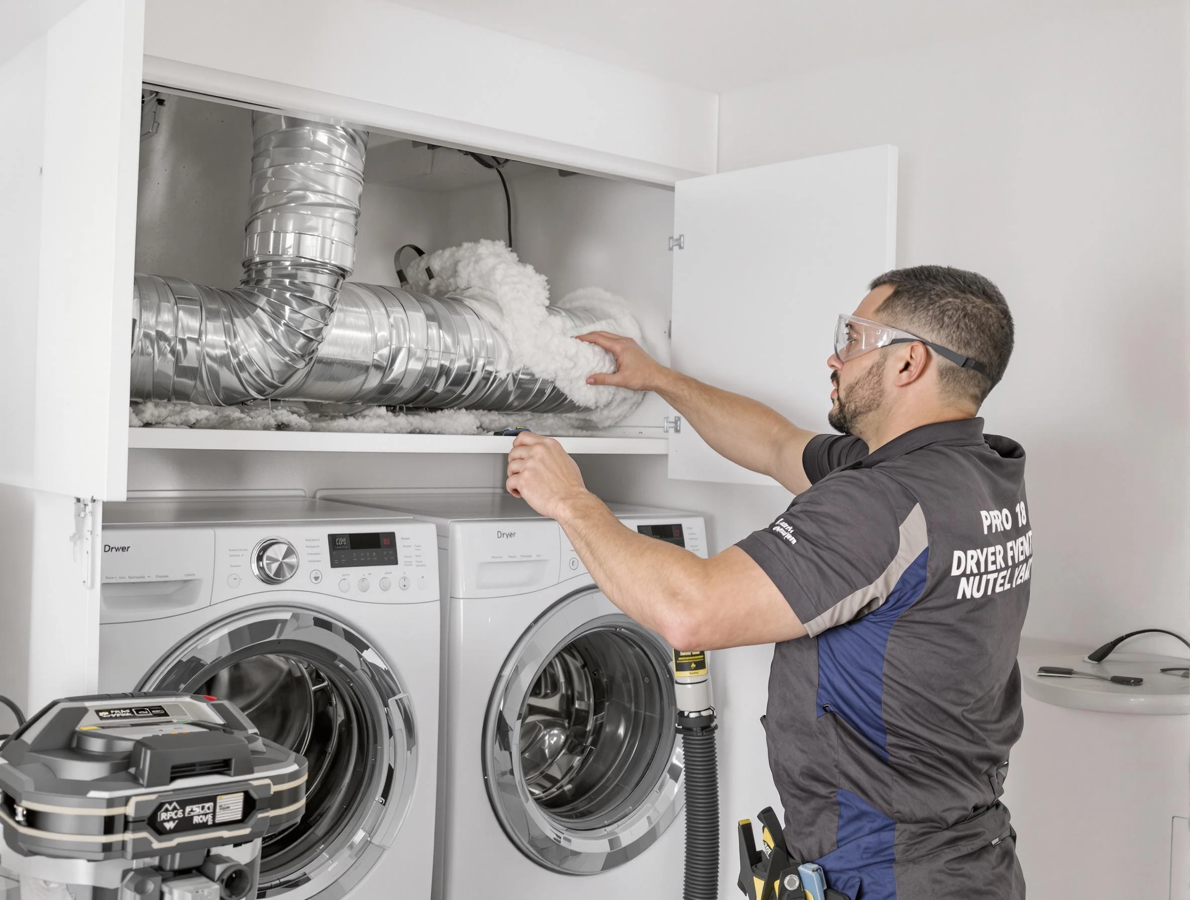 Cherry Hills Village Dryer Vent Cleaning certified technician performing specialized gas dryer vent cleaning in Cherry Hills Village